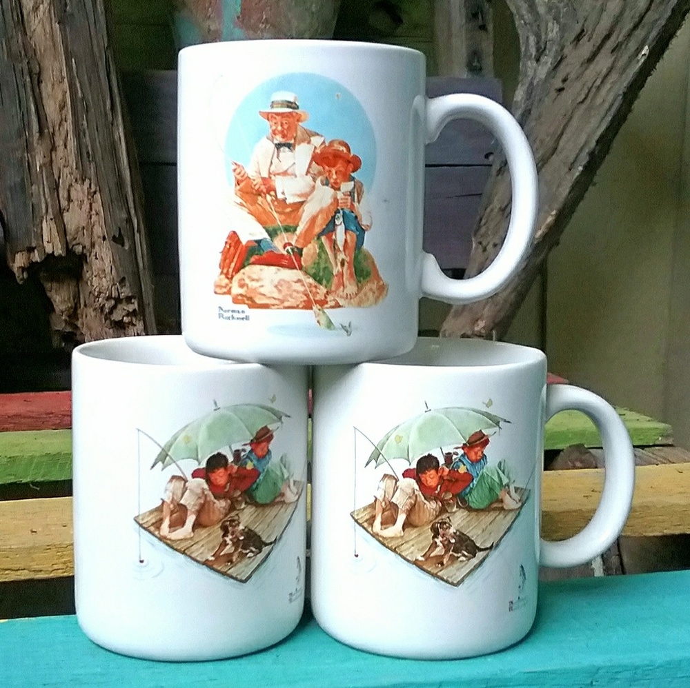 VTG Set3 Norman Rockwell 1987 Museum Licenced Mug
